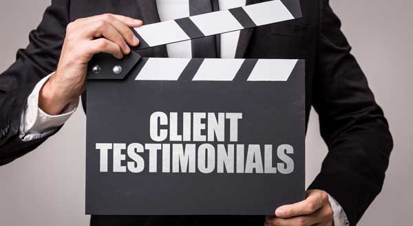 our video testimonials page